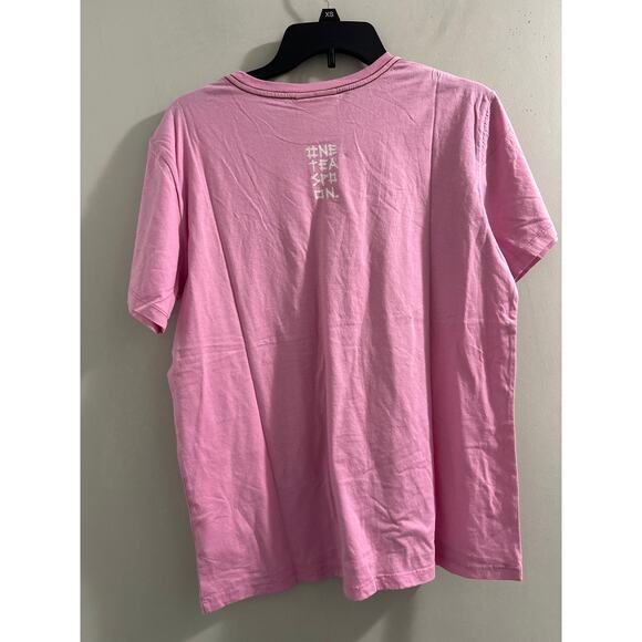 🔴One Teaspoon Women's Candy Pink Logo Organic Cotton Crew‎ Tee size Small - Picture 5 of 7